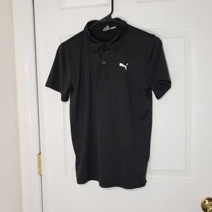 Black Puma 2-Button Collared Polo Shirt